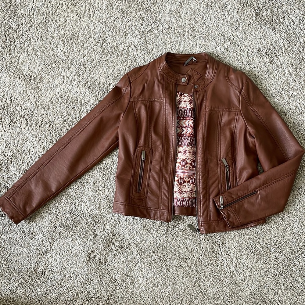 Brown leather jacket